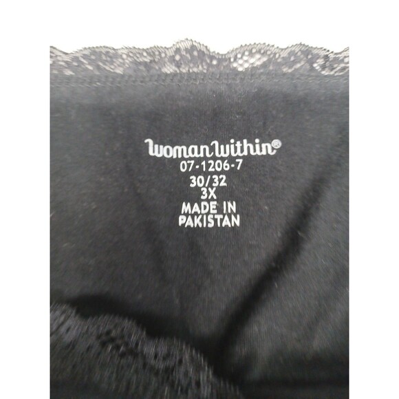 Y2K Woman Within Black Spaghetti Strap Top Sz 30/32 - 3X Cami Lace Trim Hem - Picture 5 of 7